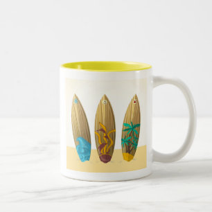 Tasse 2 Couleurs Trio rétro style plage d'été