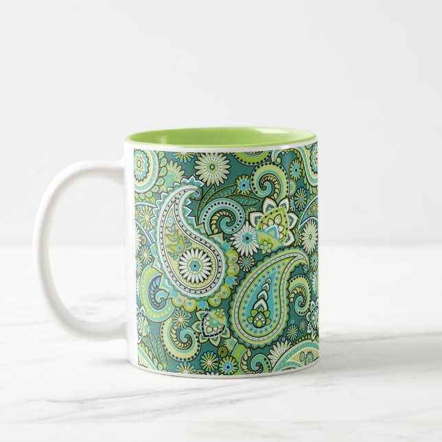 Tasse 2 Couleurs Trippy Hippy Retro Paisley (Gauche)