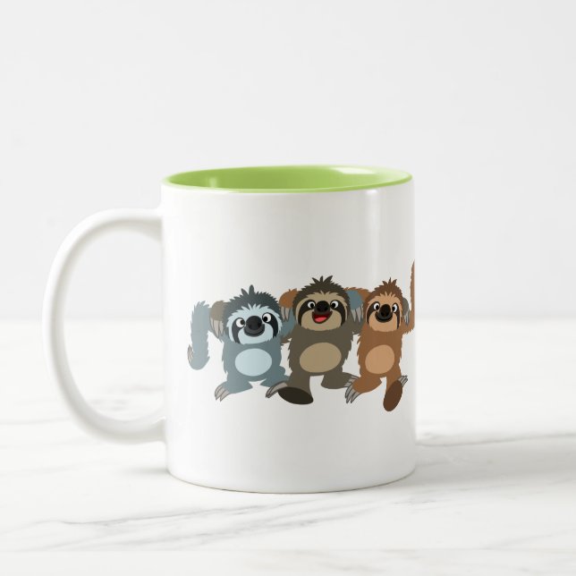 Tasse 2 Couleurs Trois Jolies fentes de dessin animé (Gauche)