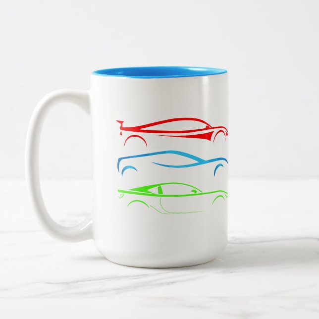 Tasse 2 Couleurs Trois voitures de sport (Gauche)