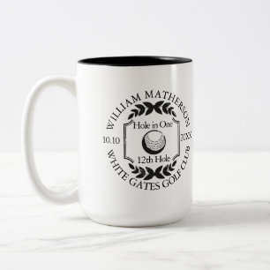 Tasse 2 Couleurs Trou en un Golf noir et blanc personnalisé