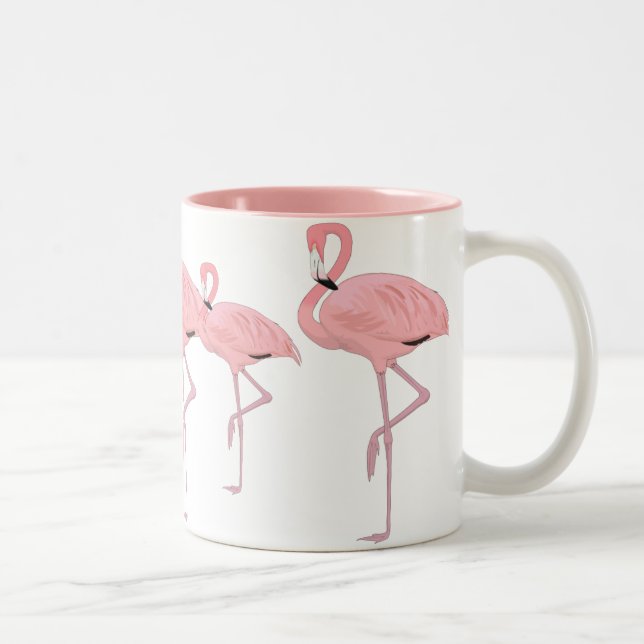 Tasse 2 Couleurs troupeau de flamants roses (Droit)
