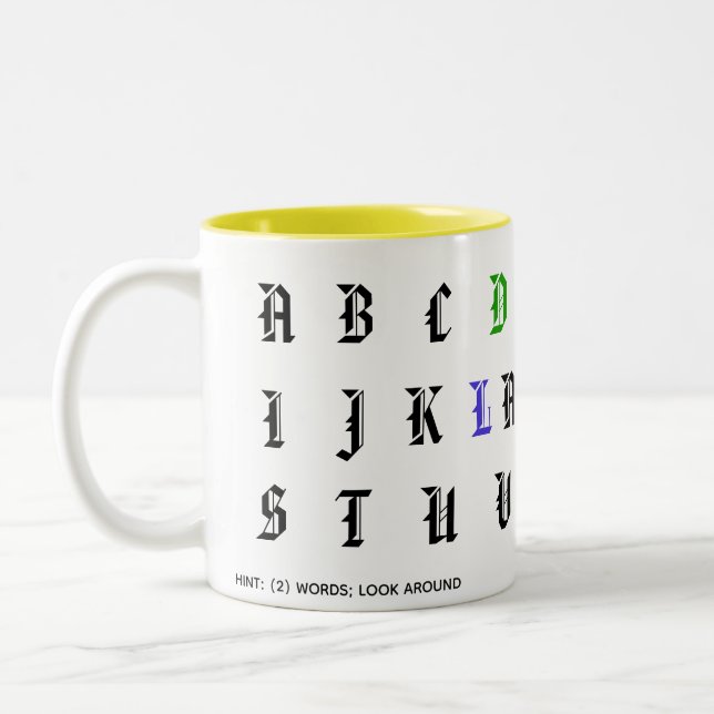 Tasse 2 Couleurs Trouvez le message caché (Gauche)