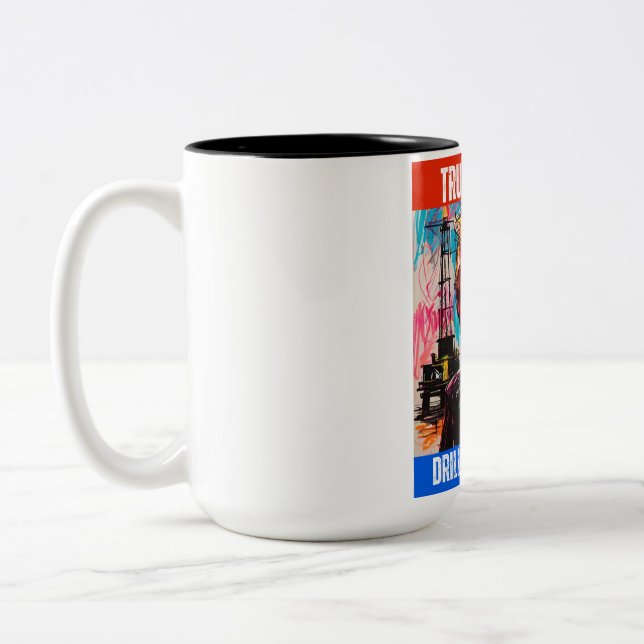 TASSE 2 COULEURS TRUMP 2024 DRILL BABY DRILL (Gauche)