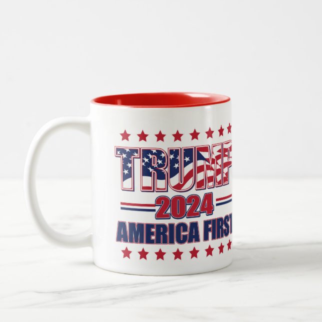 Tasse 2 Couleurs Trump 2024 - L'Amérique d'abord (Gauche)