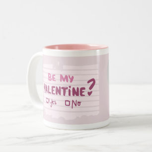 Tasse 2 Couleurs Tu Es Ma Saint Valentin ? Coeur photo rose