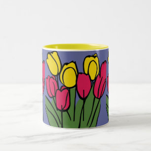 Tasse 2 Couleurs Tulipes de printemps