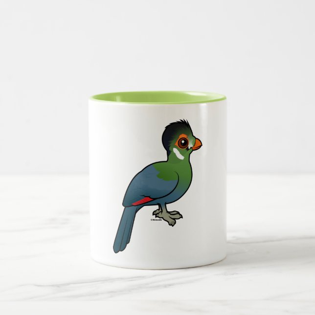 Tasse 2 Couleurs Turaco Blanc-cheeked de Birdorable (Centre)