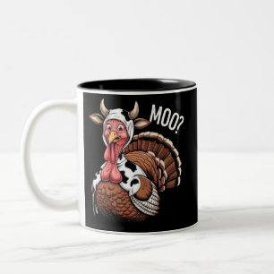 Tasse 2 Couleurs Turquie Moo Drôle Thanksgiving