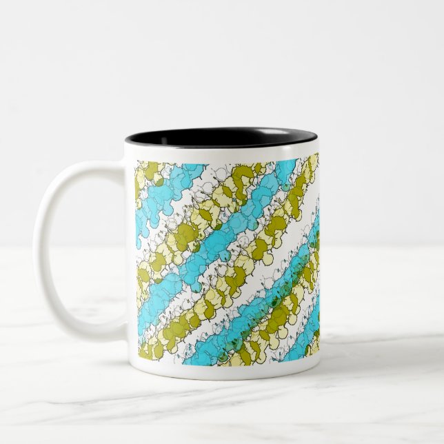 Tasse 2 Couleurs Turquoise et Jaune Distressed (Gauche)