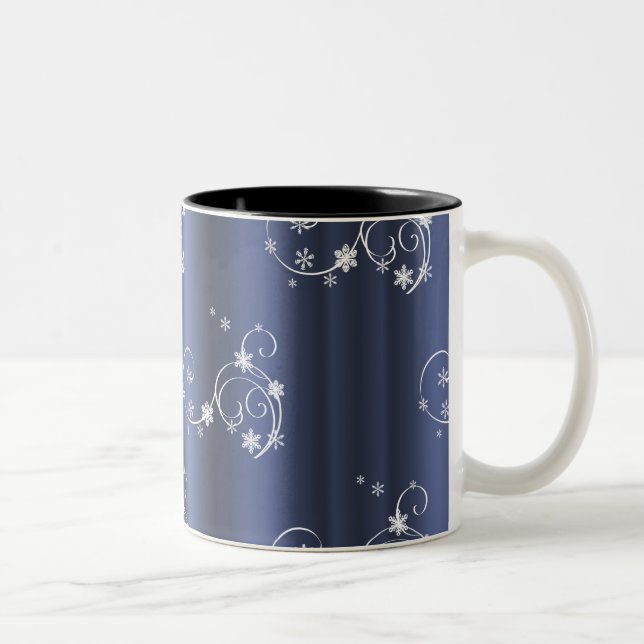 Tasse 2 Couleurs Turquoise métallique, Fils blancs Noël (Droit)