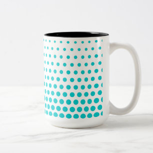 Tasse 2 Couleurs Turquoise Pois Moderne Blanc