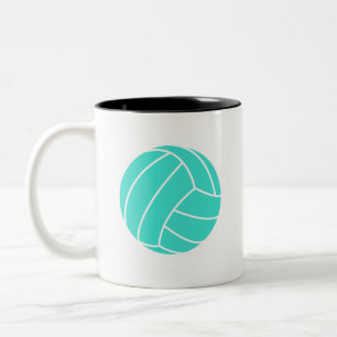 Tasse 2 Couleurs Turquoise ; Volleyball de vert bleu