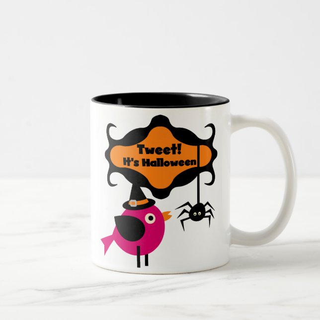 Tasse 2 Couleurs Tweet T-shirts et cadeaux Halloween (Droit)