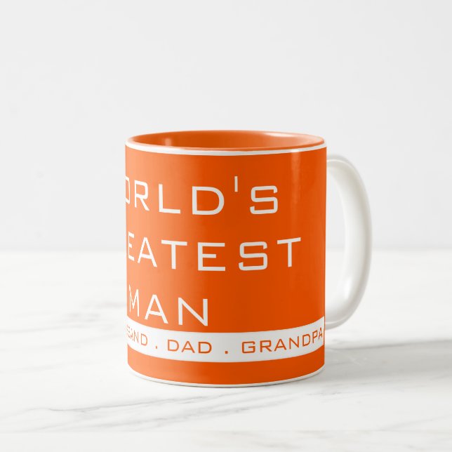 Tasse 2 Couleurs Typographie de texte simple (Devant droit)