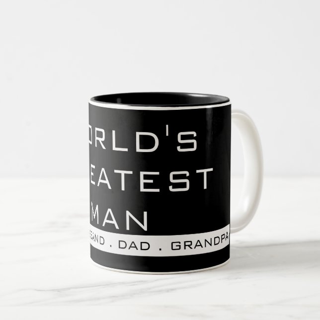 Tasse 2 Couleurs Typographie de texte simple (Devant droit)