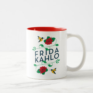 Tasse 2 Couleurs Typographie florale de Frida Kahlo