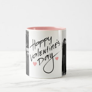 Tasse 2 Couleurs Typographie romantique Valentines jour couple 2 ph