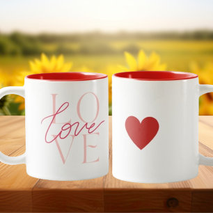 Tasse 2 Couleurs Typographie rouge Saint Valentin Love Coffee Cup M