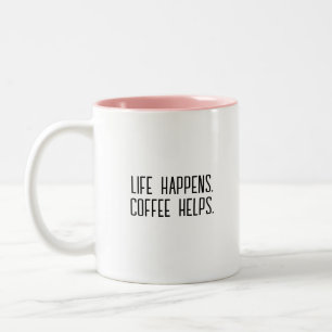 Tasse 2 Couleurs Typographie Tendance Amusante Moderne La Vie Arriv