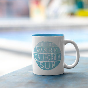 Tasse 2 Couleurs Typographie Vintage de Californie chaude Bleu