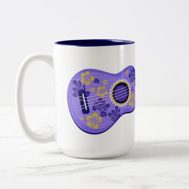 Tasse 2 Couleurs Ukulele nom personnalisé muette (Gauche)