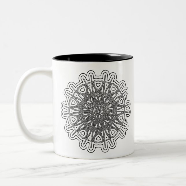 Tasse 2 Couleurs Ultra Cool Mandala Design #1 (Gauche)