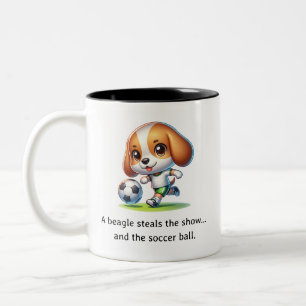Tasse 2 Couleurs Un beagle vole le spectacle