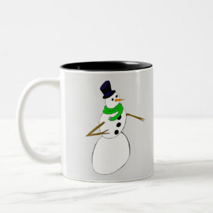 Tasse 2 Couleurs un bonhomme de neige