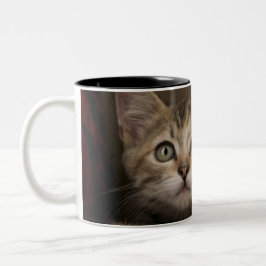 Tasse 2 Couleurs Un chaton tigré très doux