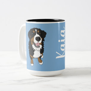 Tasse 2 Couleurs Un chien de montagne bernois à oeil bleu