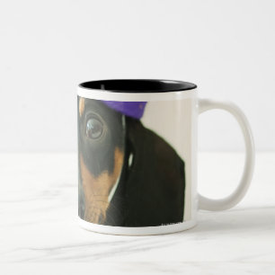 Tasse 2 Couleurs Un chien utilisant un casquette drôle