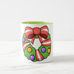 TASSE 2 COULEURS UN "CHRISTMAS WREATH MUG" TRÈS SPÉCIAL