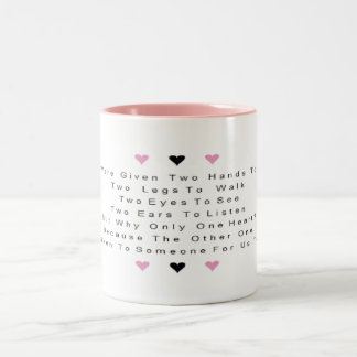Tasse 2 Couleurs Un coeur - beaux mots de l'amour