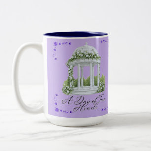 Tasse 2 Couleurs Un jour de deux cœurs violet clair