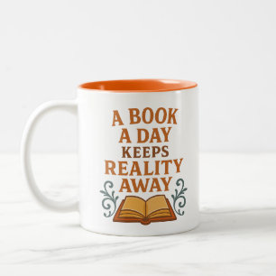 Tasse 2 Couleurs Un livre par jour garde la réalité loin - Concepti