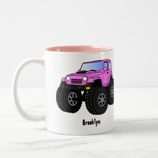 Tasse 2 Couleurs Un Pink Monster Cartoon (Gauche)