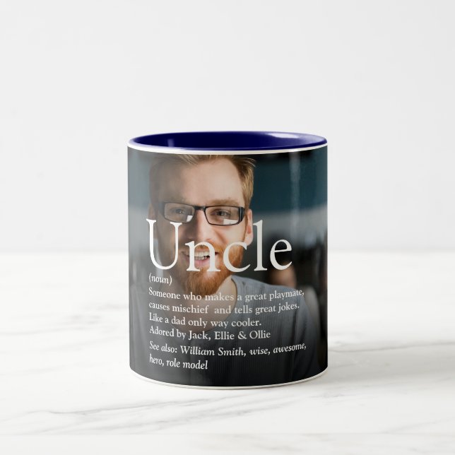 Tasse 2 Couleurs Uncle Cool Amusant moderne Typographie Citation ph (Centre)