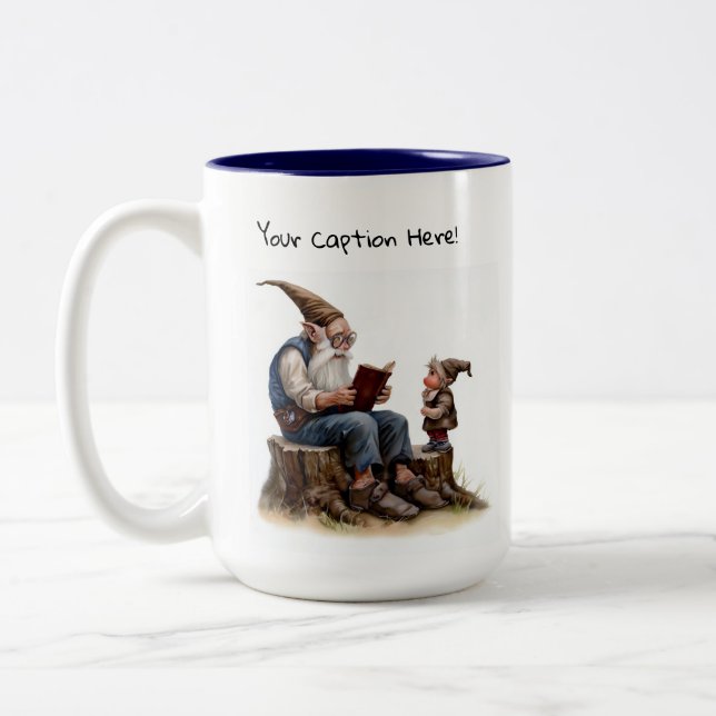 Tasse 2 Couleurs Une aquarelle peinte d'un mignon Gnome (Gauche)