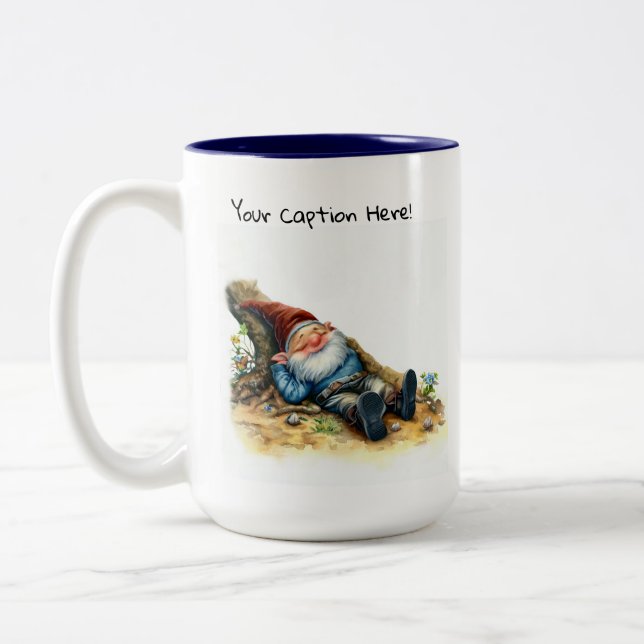 Tasse 2 Couleurs Une aquarelle peinte d'un mignon Gnome (Gauche)