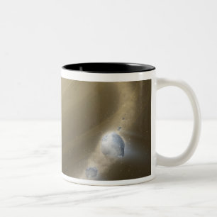 Tasse 2 Couleurs Une comète déchirée vers des schreds autour d'une