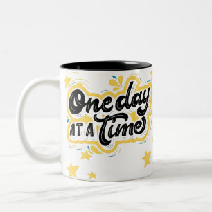 Tasse 2 Couleurs Une journée à la fois motivationnel