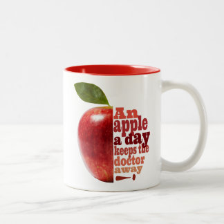 Tasse 2 Couleurs Une pomme par jour