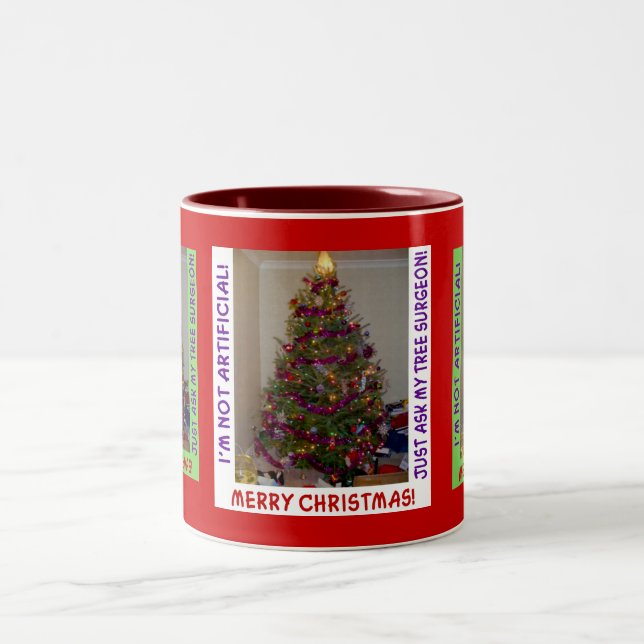 Tasse 2 Couleurs Une vraie boue d'arbre de Noël (Centre)