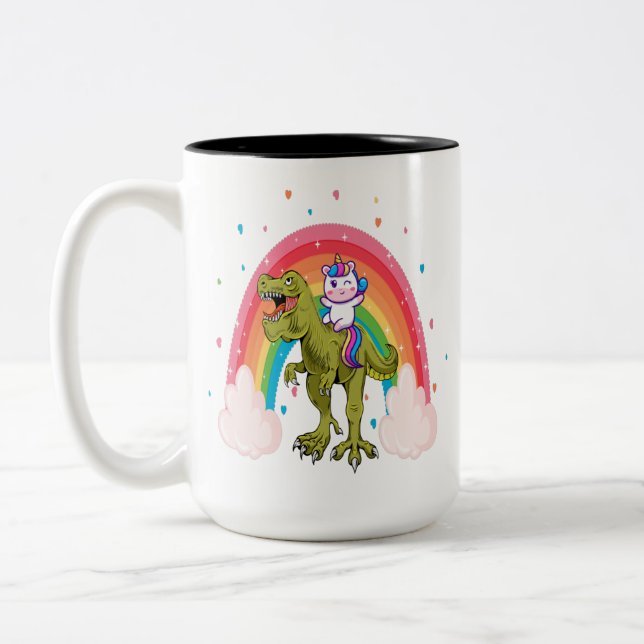 Tasse 2 Couleurs Unicorn équitation Dinosaur (Gauche)