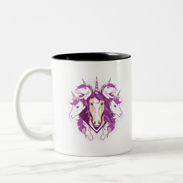 Tasse 2 Couleurs Unicorn mandala (Gauche)