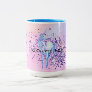 Tasse 2 Couleurs Unicorne de la petite fille pourpre