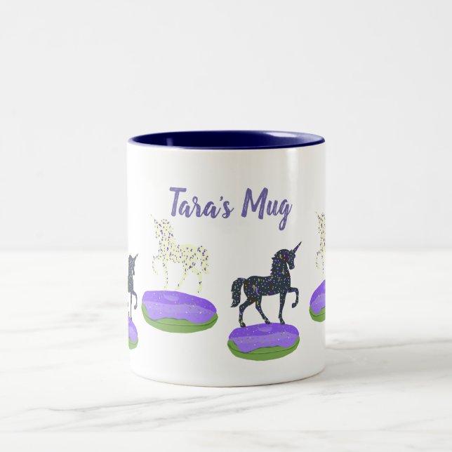 Tasse 2 Couleurs Unicorns Sweet Donuts Art (Centre)