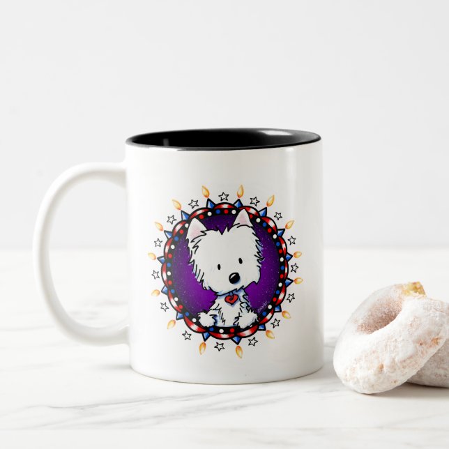Tasse 2 Couleurs US Juillet 4 Westie (Avec donut)