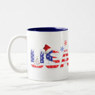 Tasse 2 Couleurs USA pour Noël